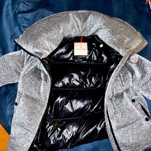 Silver sparkling moncler